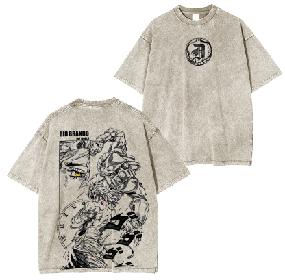 Dio Brando,Jojo Anime Unisex Washed T-Shirt