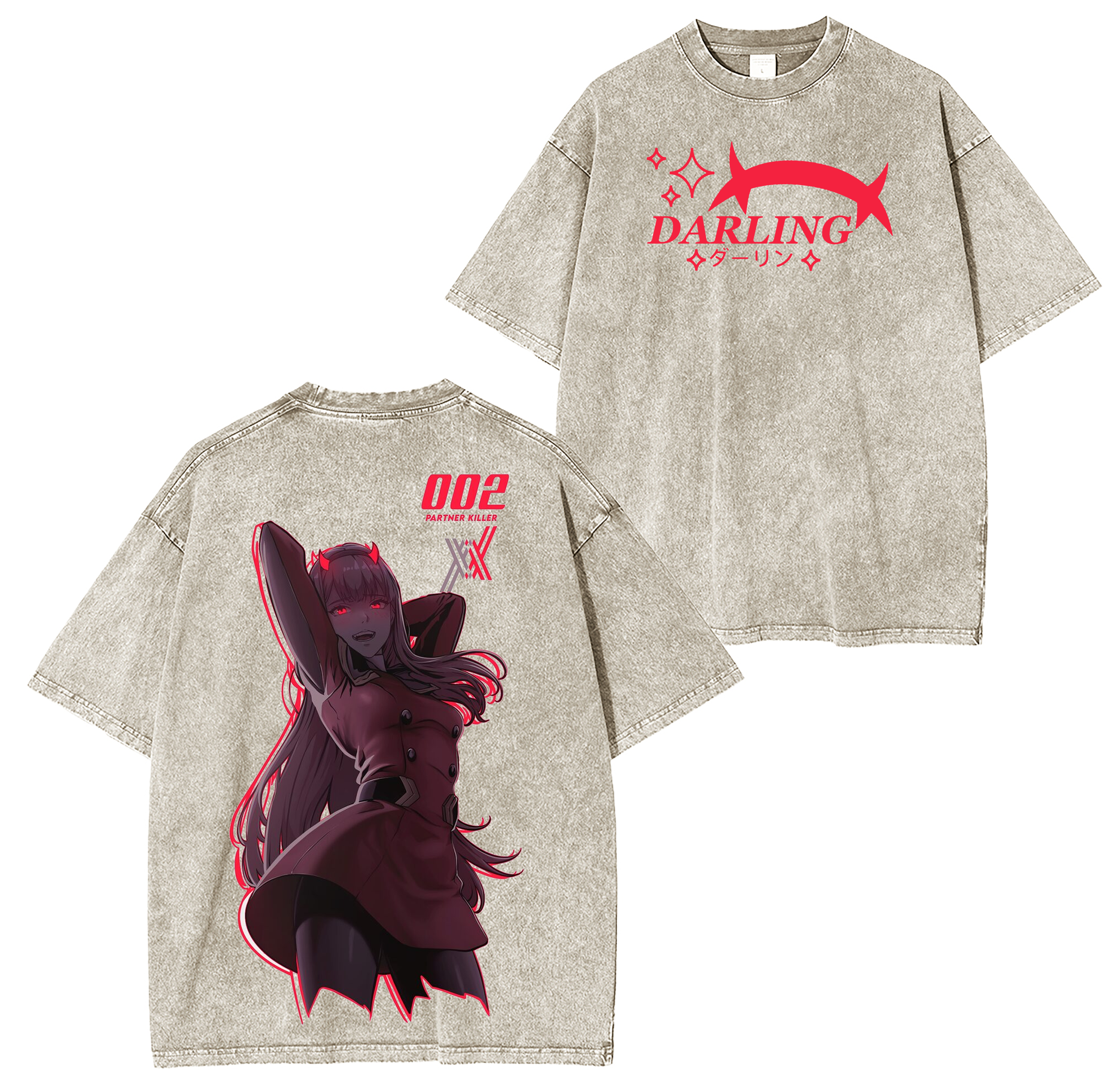 Darling in the franxx Zero Two anime Unisex Washed T-Shirt