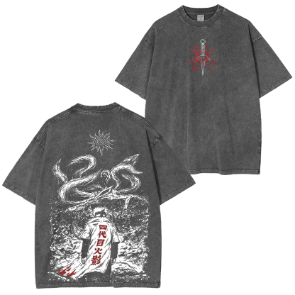 Minato Naruto Anime Unisex Washed T-Shirt