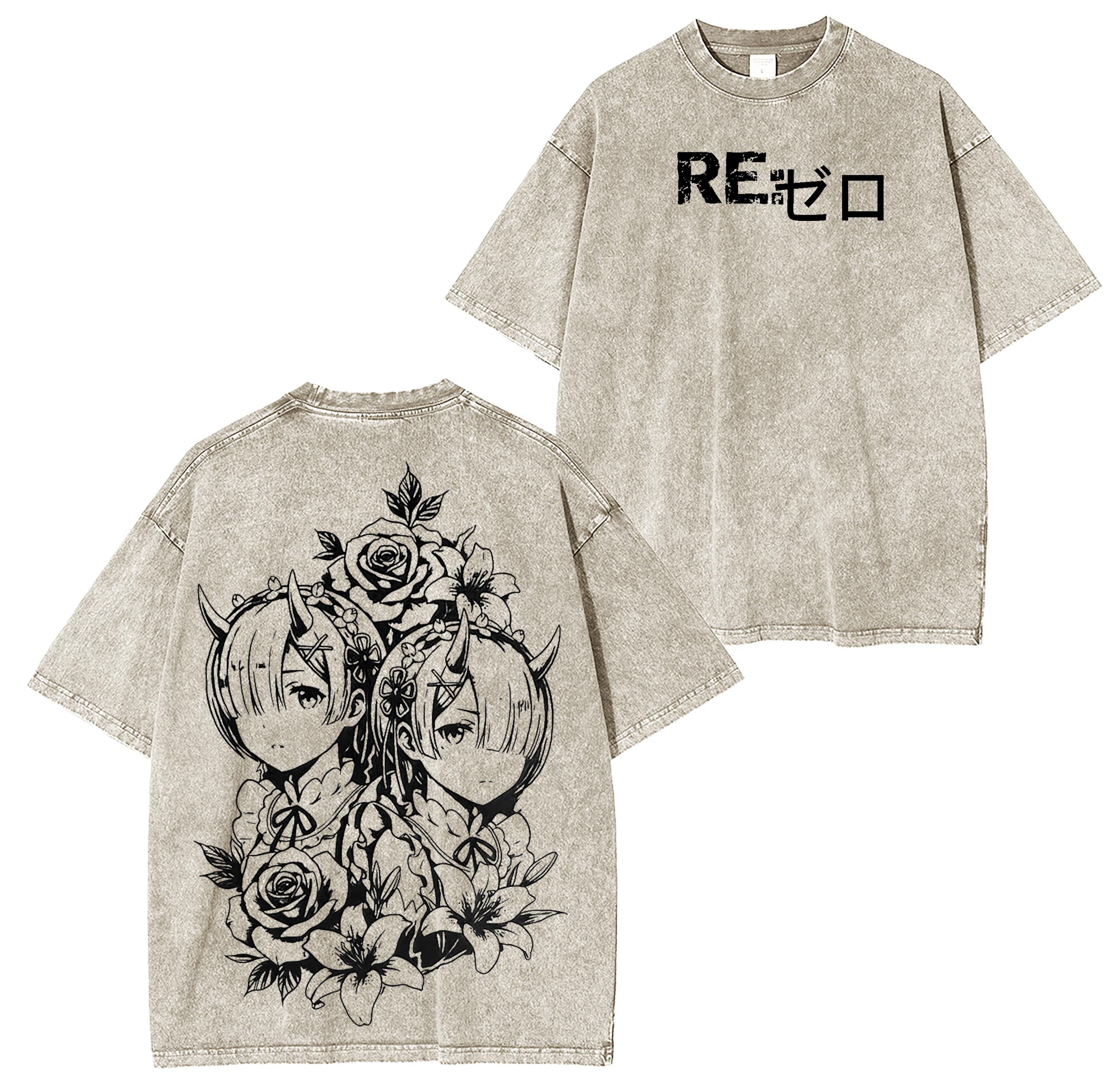 Re Zero anime Unisex Washed T-Shirt