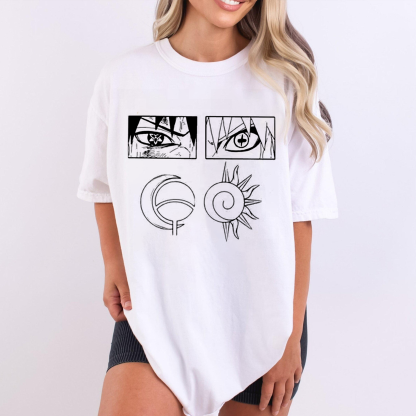Naruto And Sasuke Clan Eyes Graphic Oversize Unisex Shirts/Crewneck/Hoodie