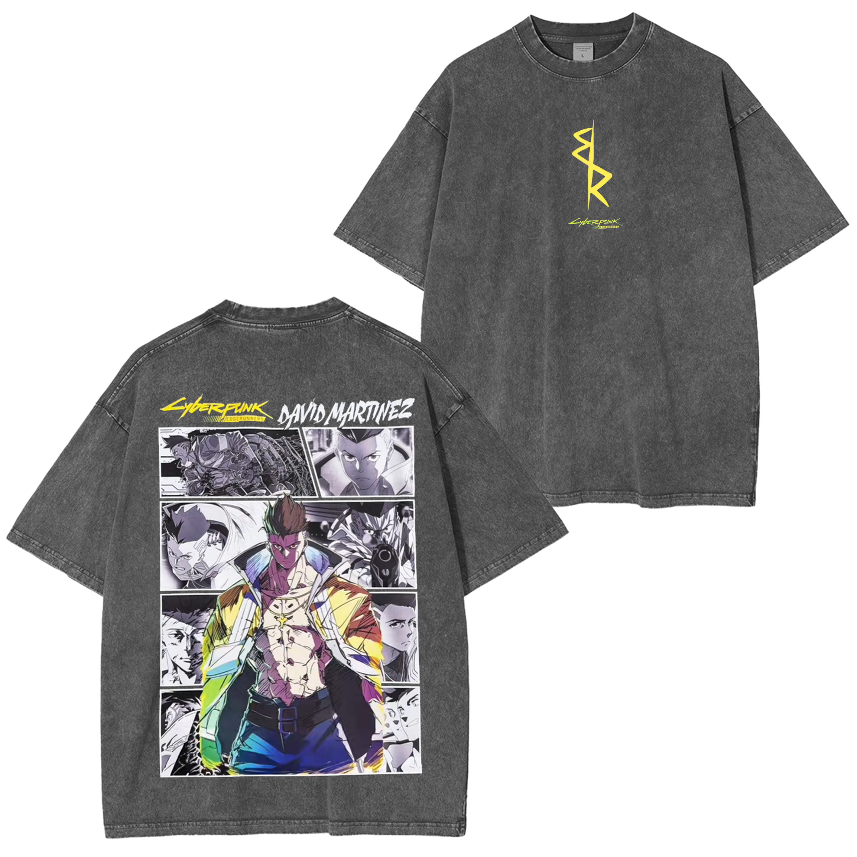 Cyberpunk Edgerunners Anime Unisex Washed T-Shirt