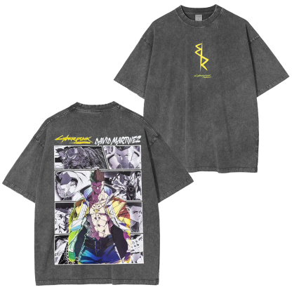 Cyberpunk Edgerunners Anime Unisex Washed T-Shirt