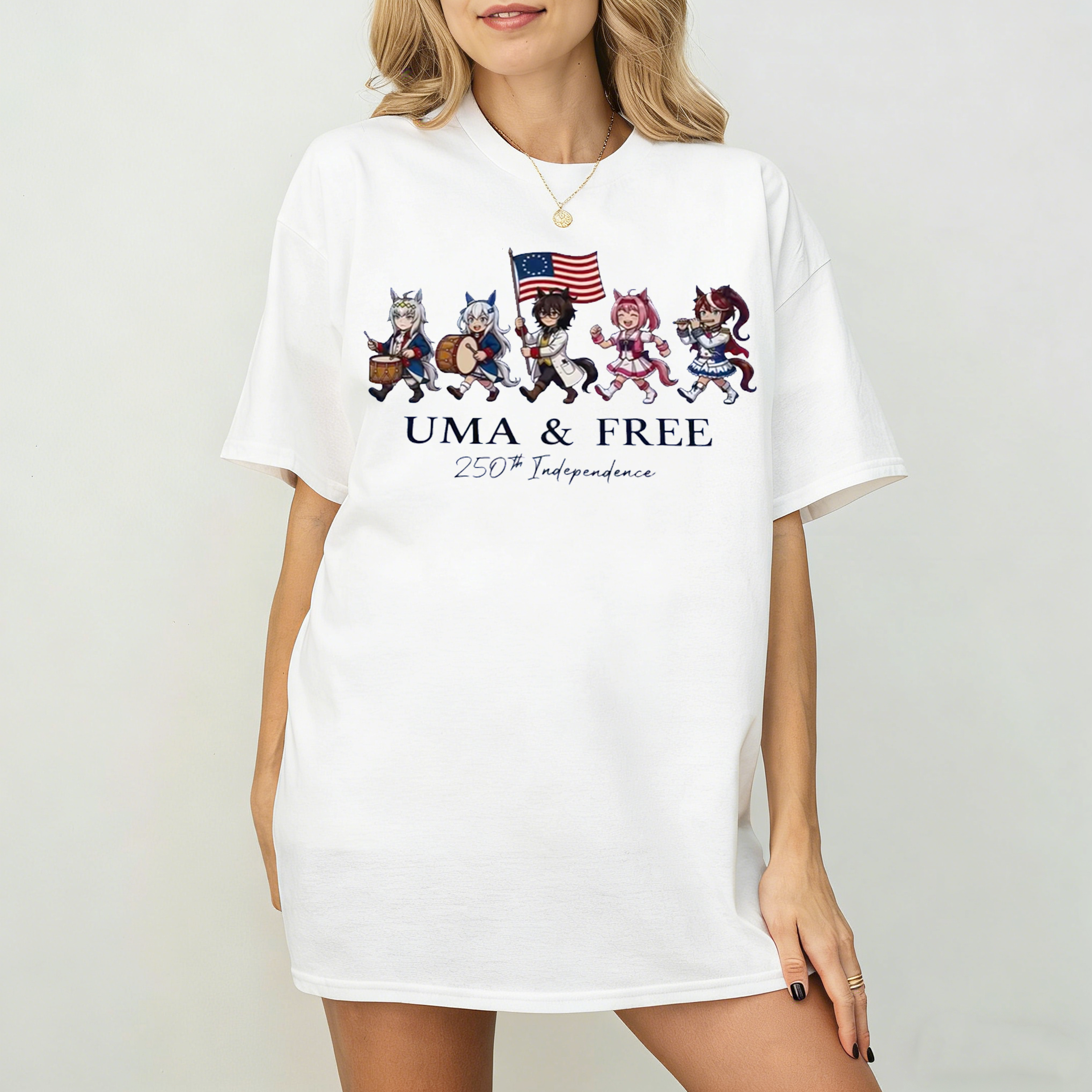 Umamusume  America 250th Anniversary Graphic Oversize Unisex Shirts/Crewneck/Hoodie