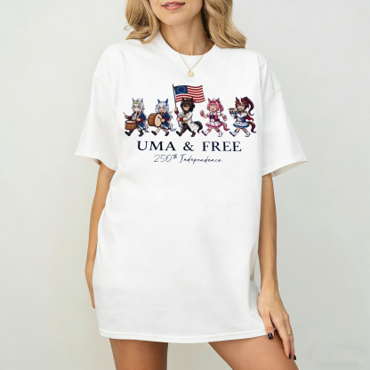 Umamusume  America 250th Anniversary Graphic Oversize Unisex Shirts/Crewneck/Hoodie