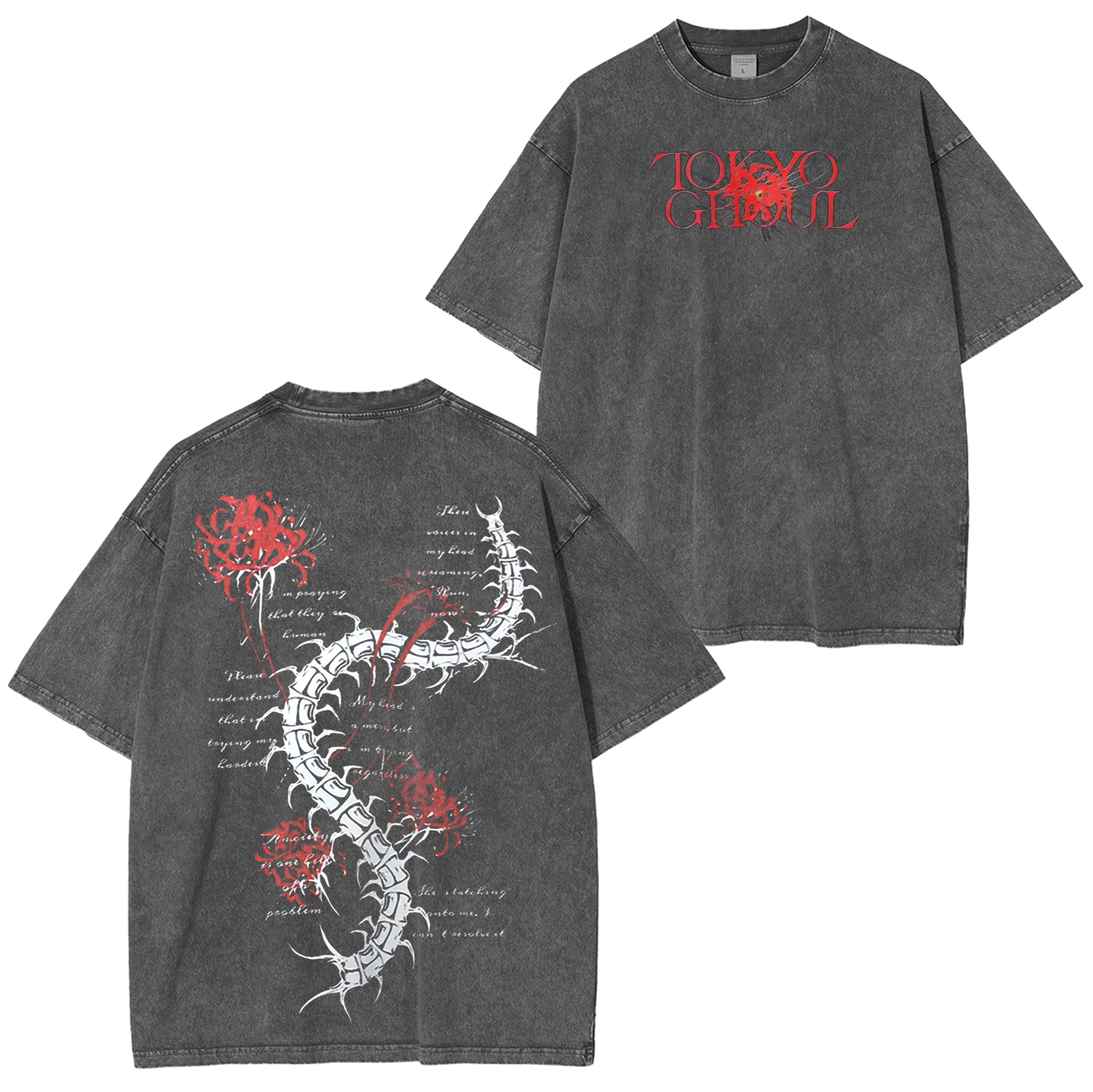 Tokyo Ghoul  Anime Unisex Washed T-Shirt