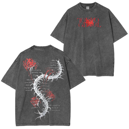 Tokyo Ghoul  Anime Unisex Washed T-Shirt