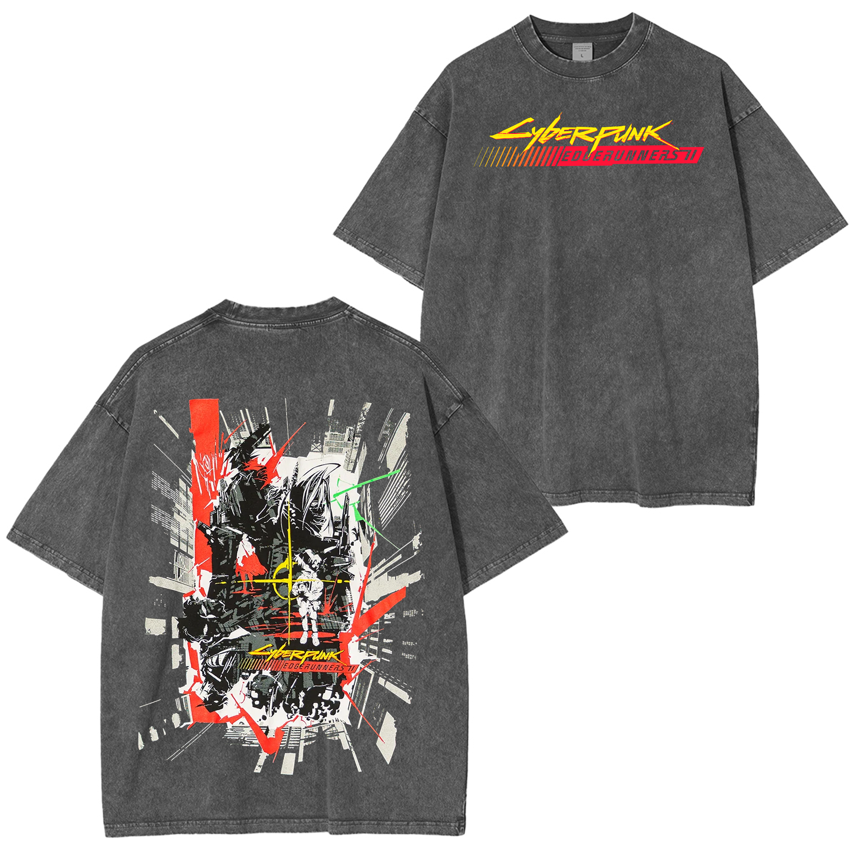 Cyberpunk Edgerunners 2 Graphic Graphic Unisex Washed T-Shirt