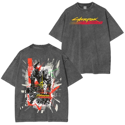 Cyberpunk Edgerunners 2 Graphic Graphic Unisex Washed T-Shirt