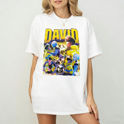 David x Lucy Cyberpunk Edgerunners Anime Inspired Graphic Oversize Unisex Shirts/Crewneck/Hoodie