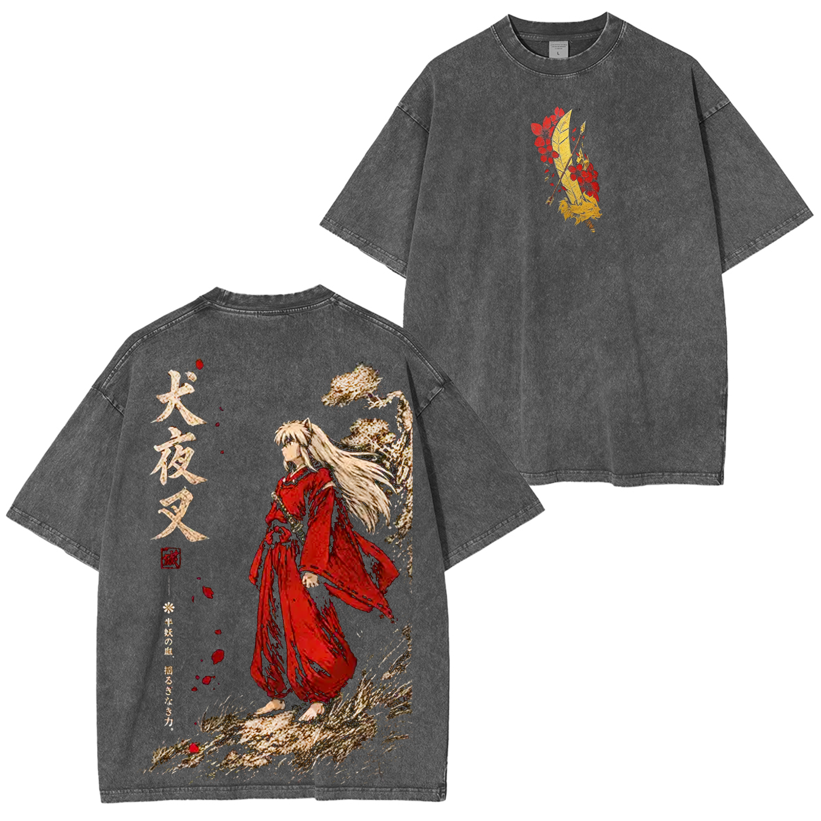 Inuyasha Anime inspired Graphic Unisex Washed T-Shirt