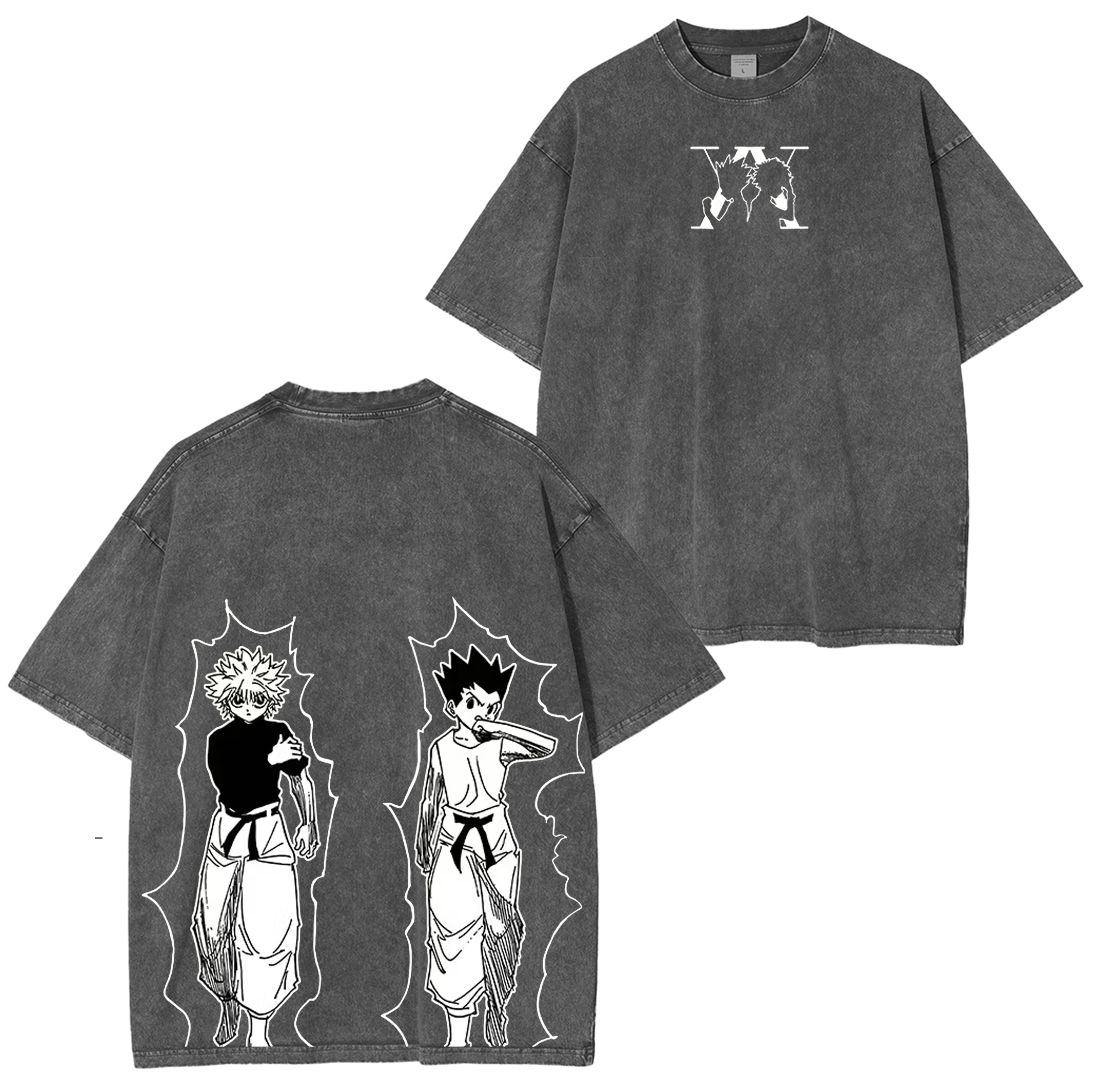 Gon x Killua,Hunter X Hunter Anime Unisex Washed T-Shirt