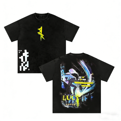 Cyberpunk Edgerunners Anime Unisex Washed T-Shirt