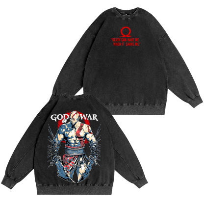 Kratos God of War Washed T-shirt/Crewneck/Hoodie