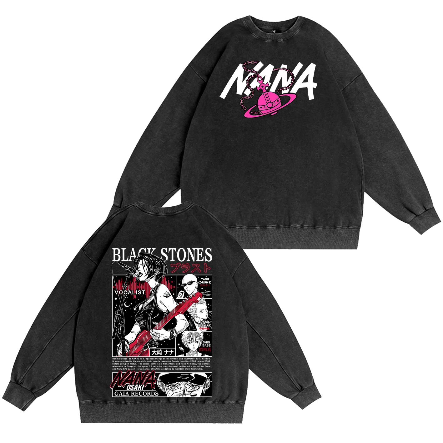 Black Stones Nana Washed T-shirt/Crewneck/Hoodie
