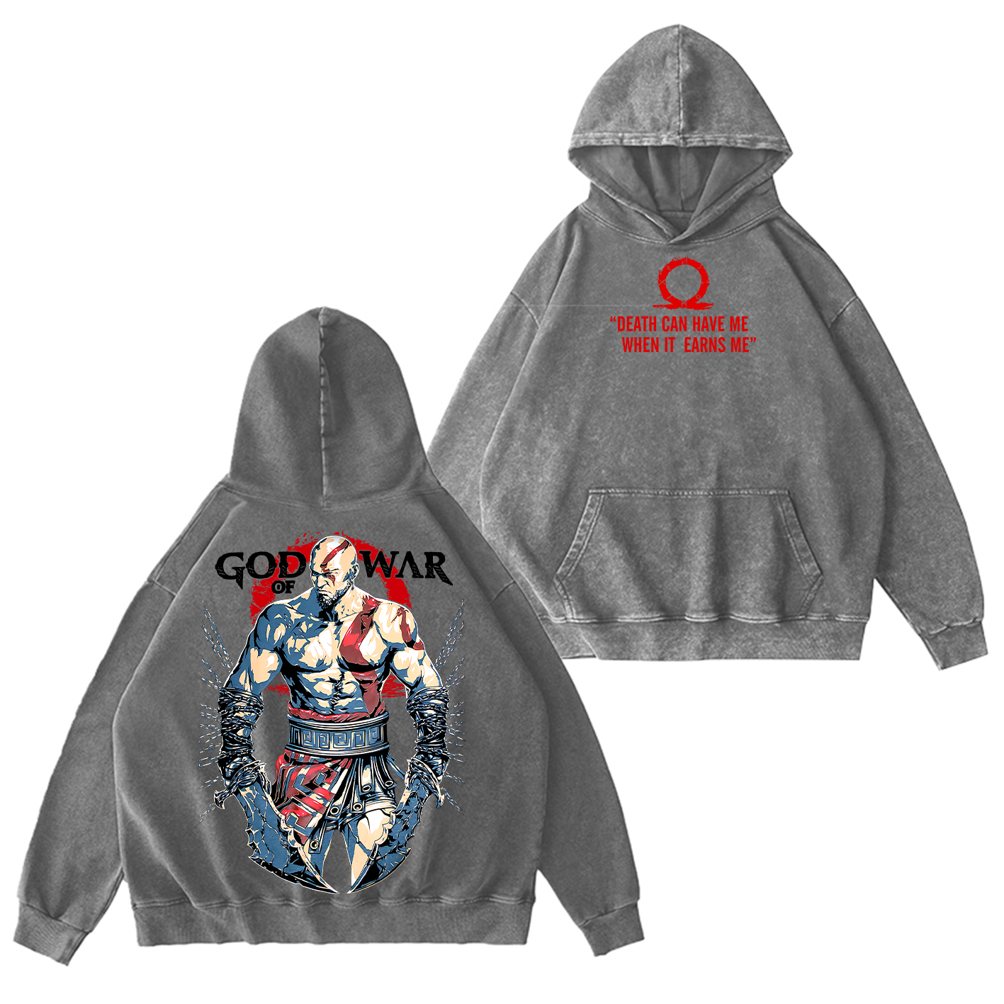 Kratos God of War Washed T-shirt/Crewneck/Hoodie