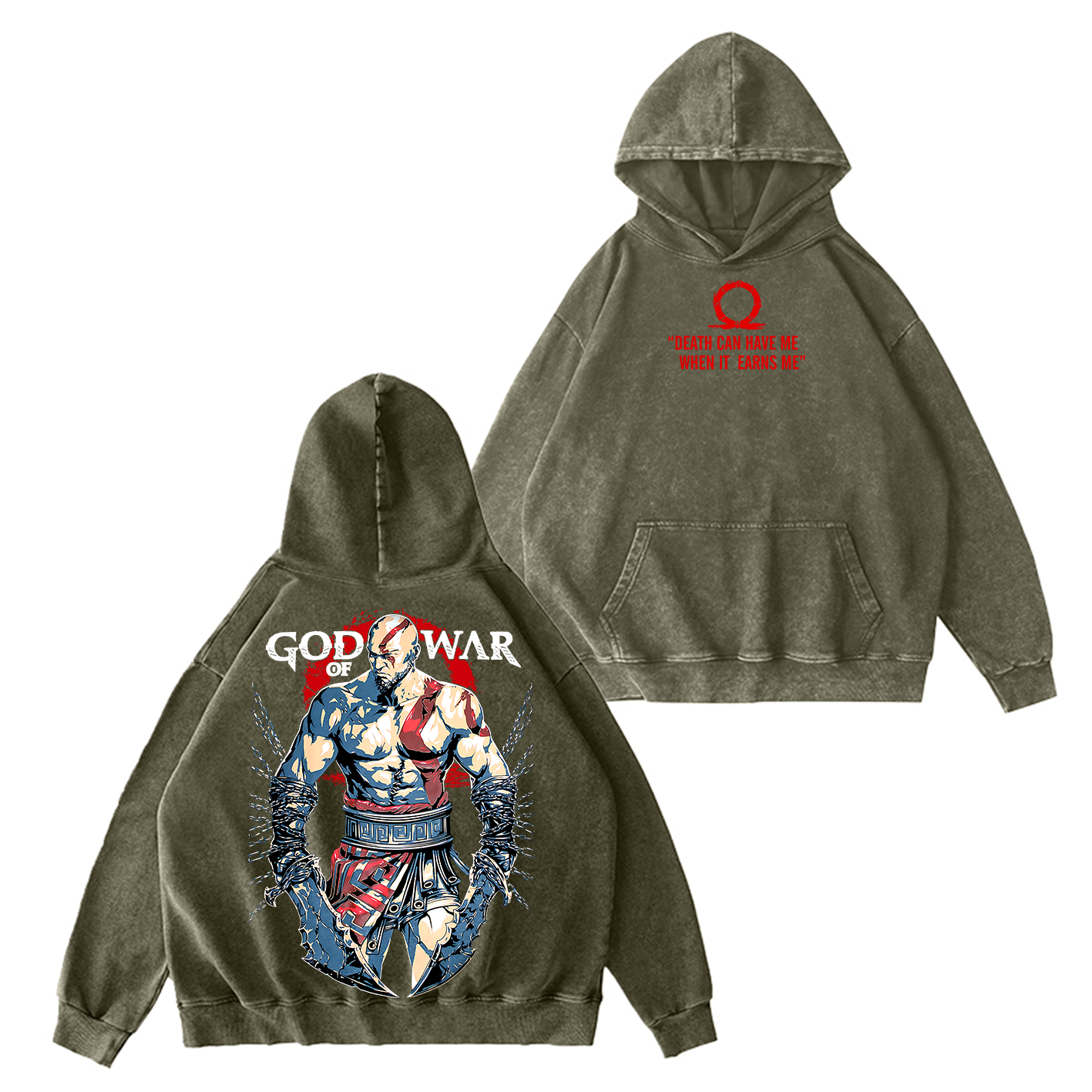 Kratos God of War Washed T-shirt/Crewneck/Hoodie