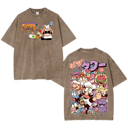 Pizza Tower indie game washed Unisex Washed T-Shirt