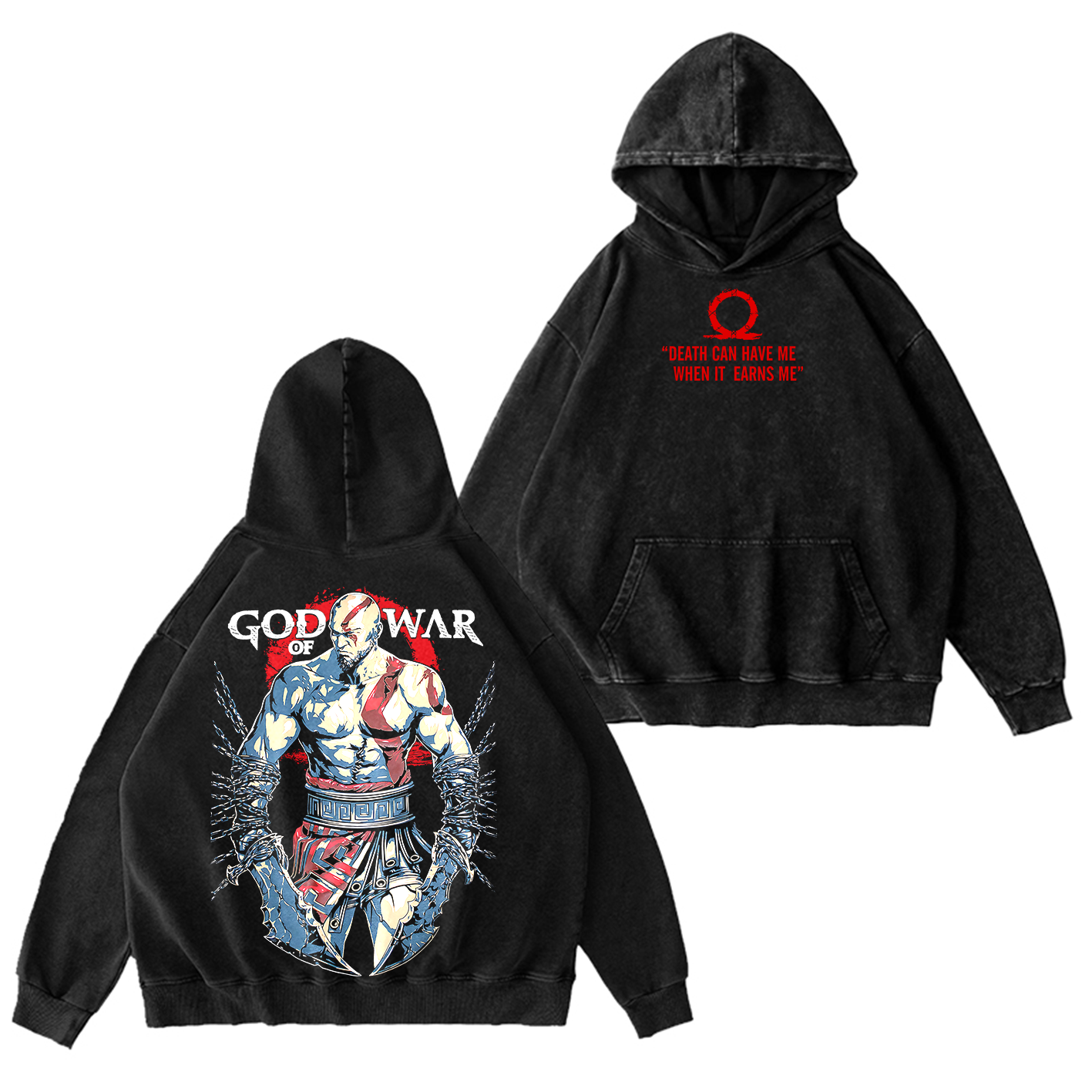 Kratos God of War Washed T-shirt/Crewneck/Hoodie