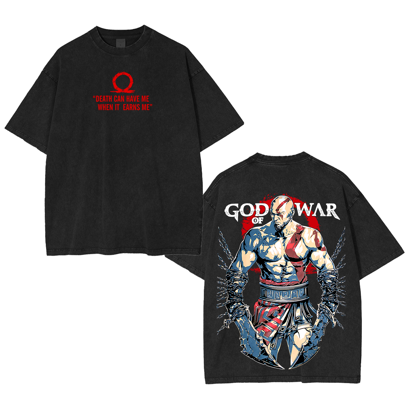 Kratos God of War Washed T-shirt/Crewneck/Hoodie