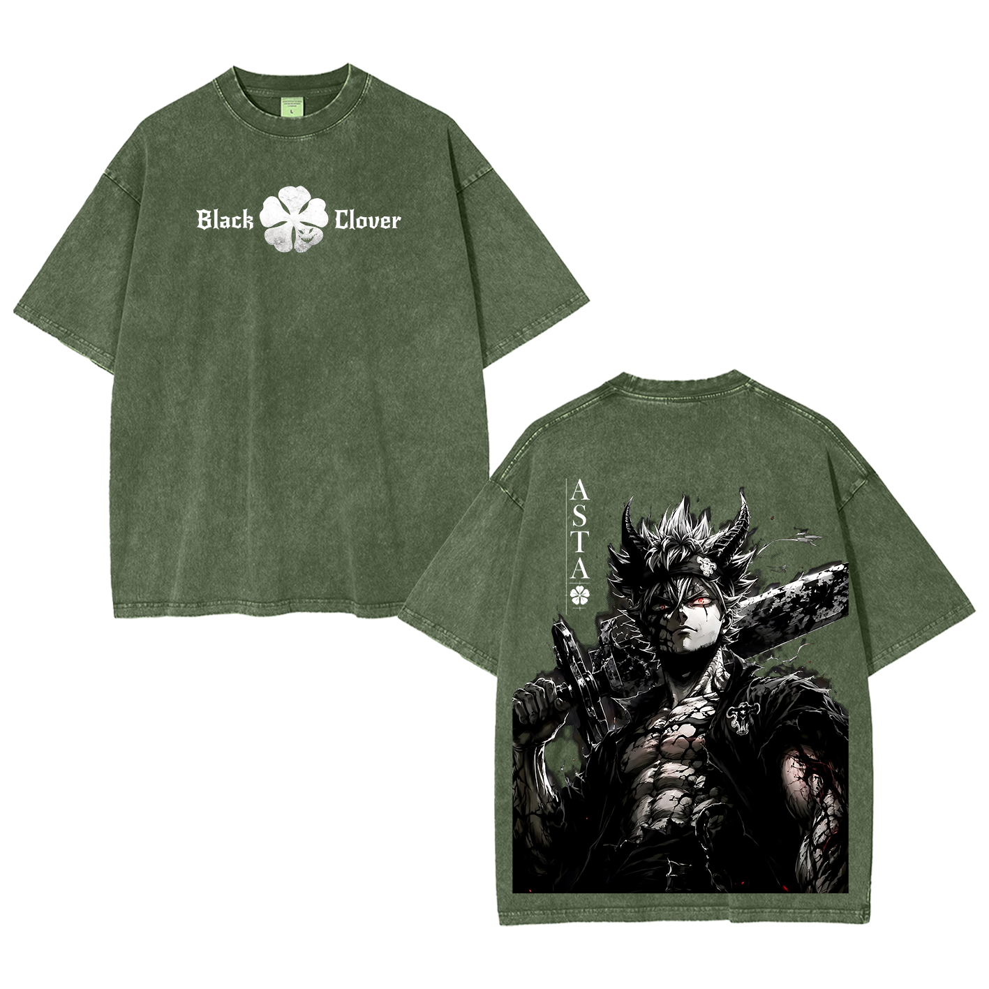 Black Clover Asta Unisex  Washed T-Shirt