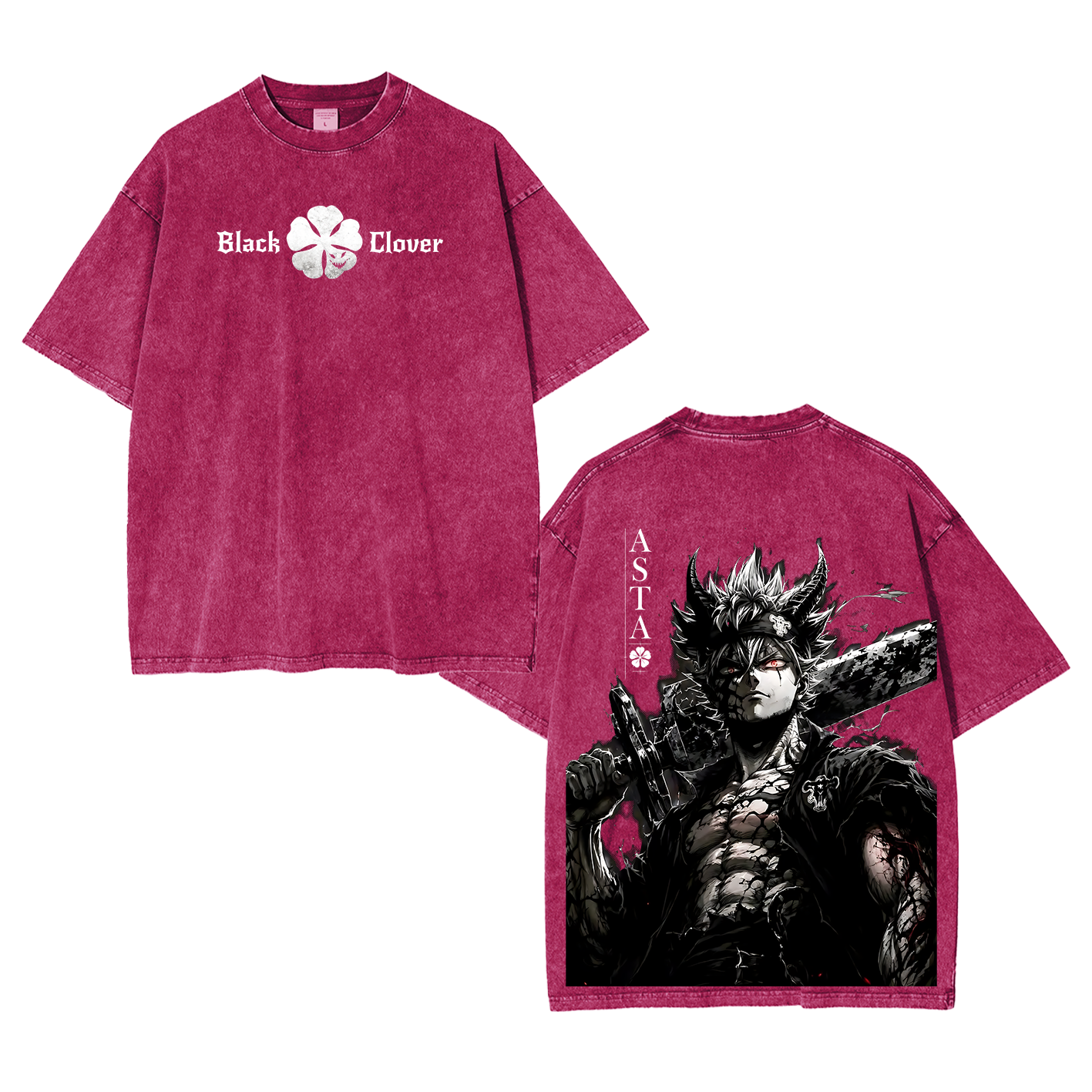 Black Clover Asta Unisex  Washed T-Shirt