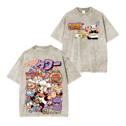 Pizza Tower indie game washed Unisex Washed T-Shirt