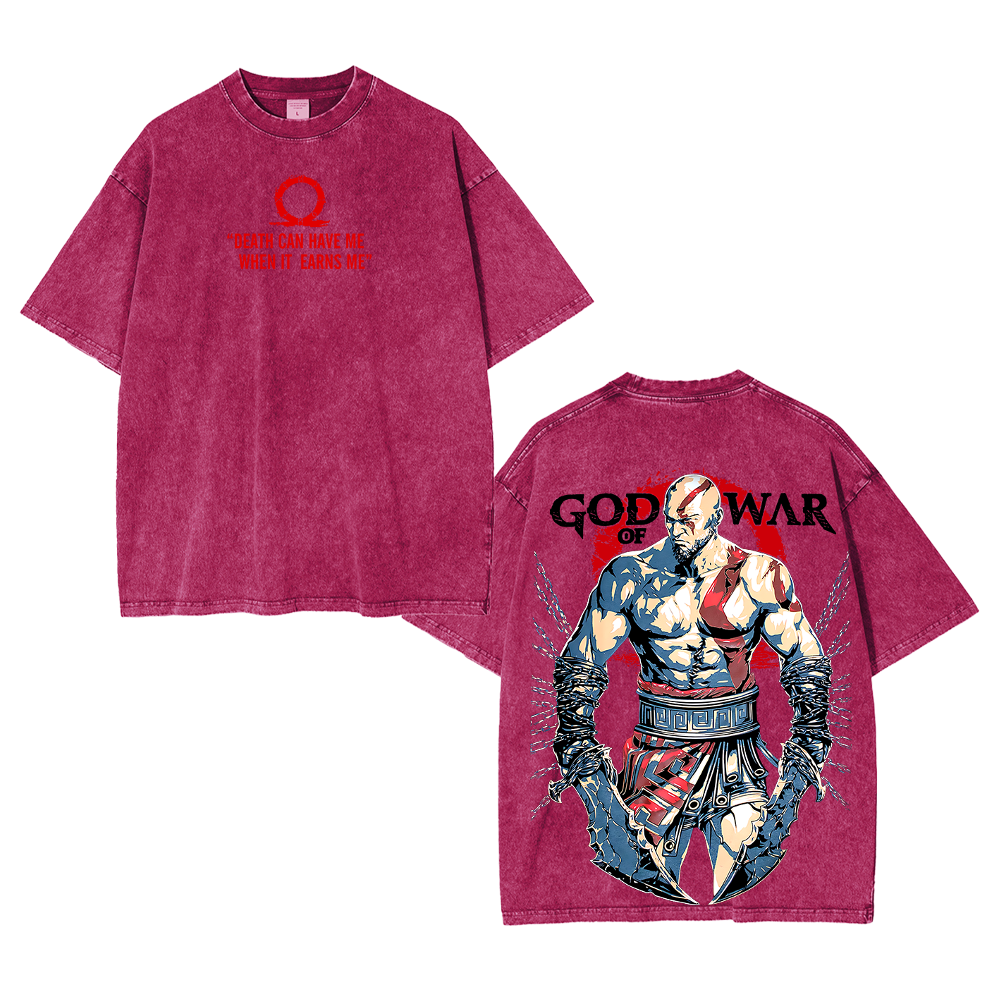 Kratos God of War Washed T-shirt/Crewneck/Hoodie