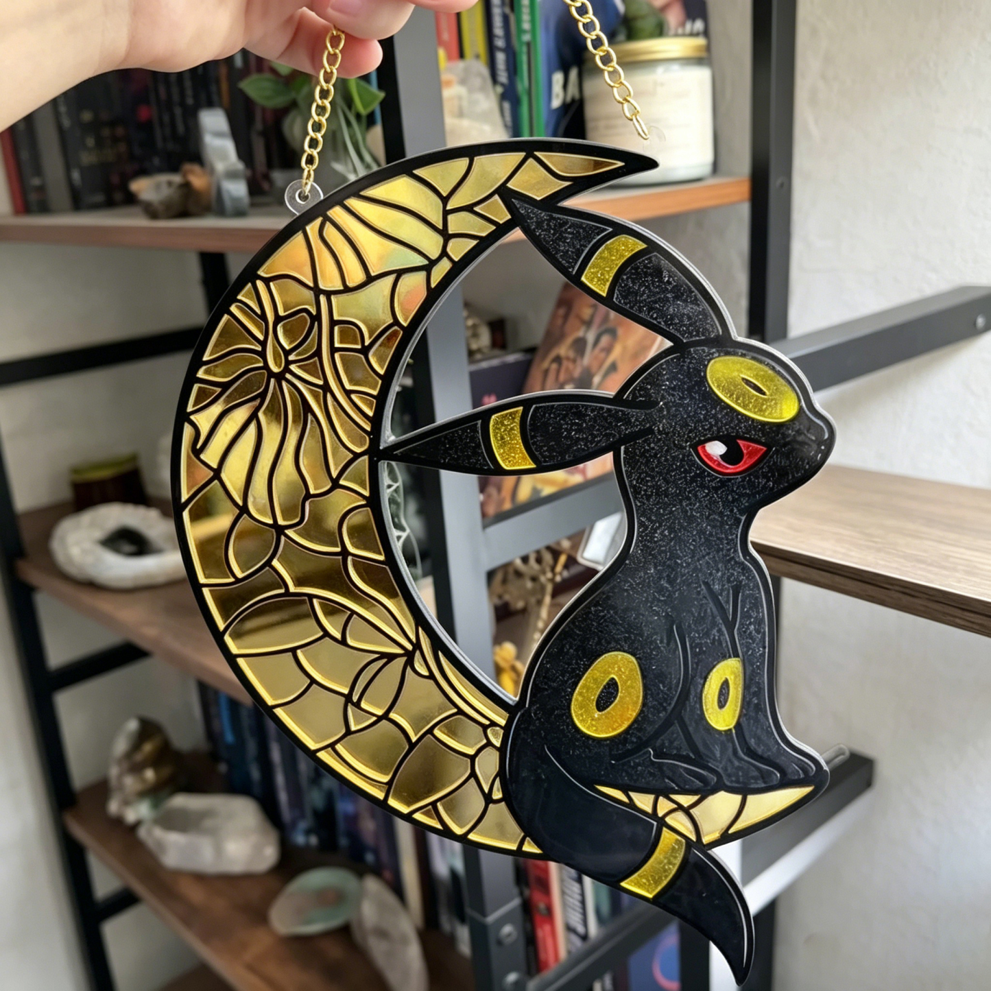 Umbreon Pokemon Umbreon Pokemon Faux Stained Glass Suncatcher