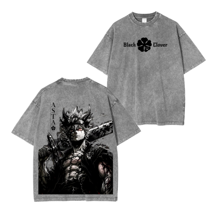 Black Clover Asta Unisex  Washed T-Shirt