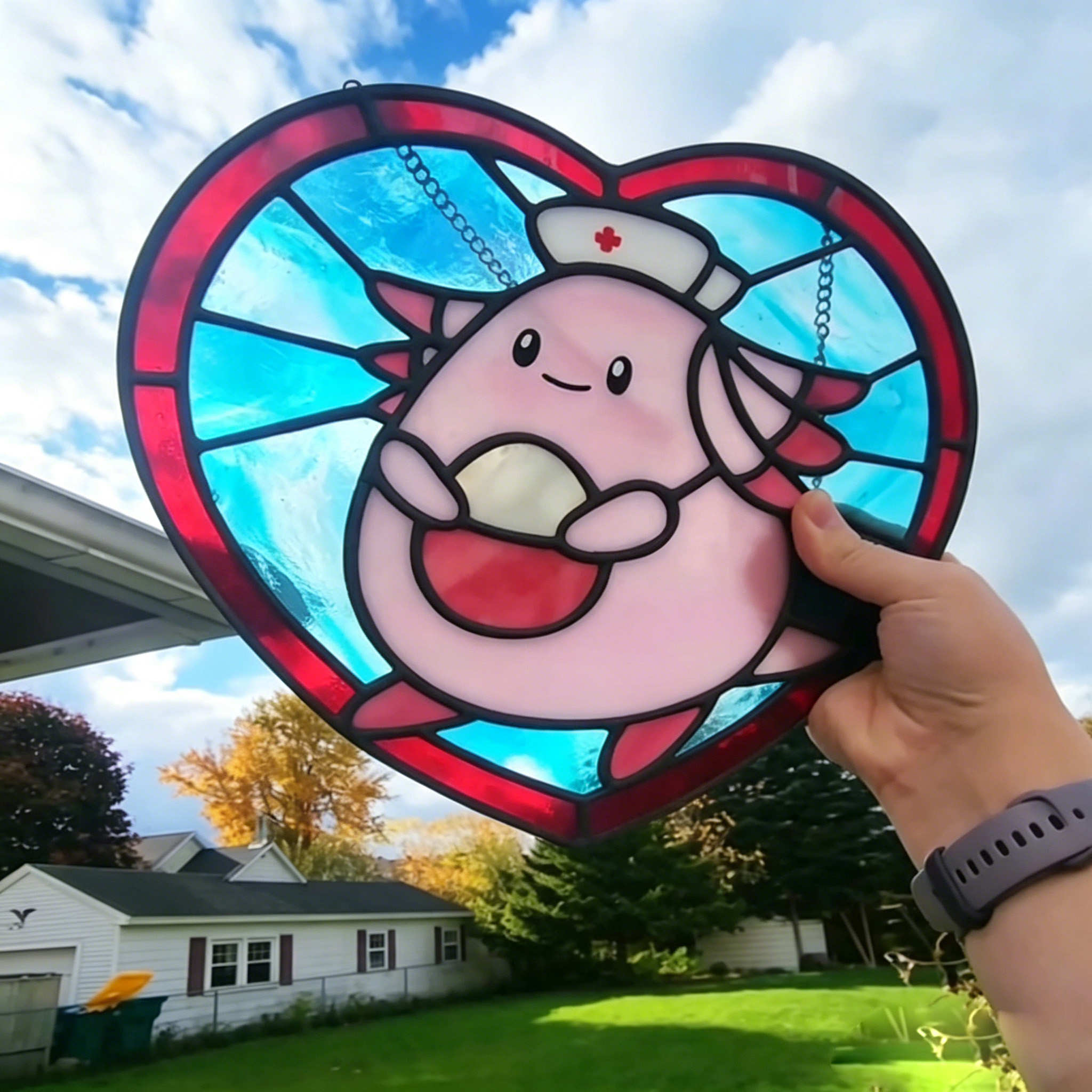 Pokemon Faux Stained Glass Suncatcher