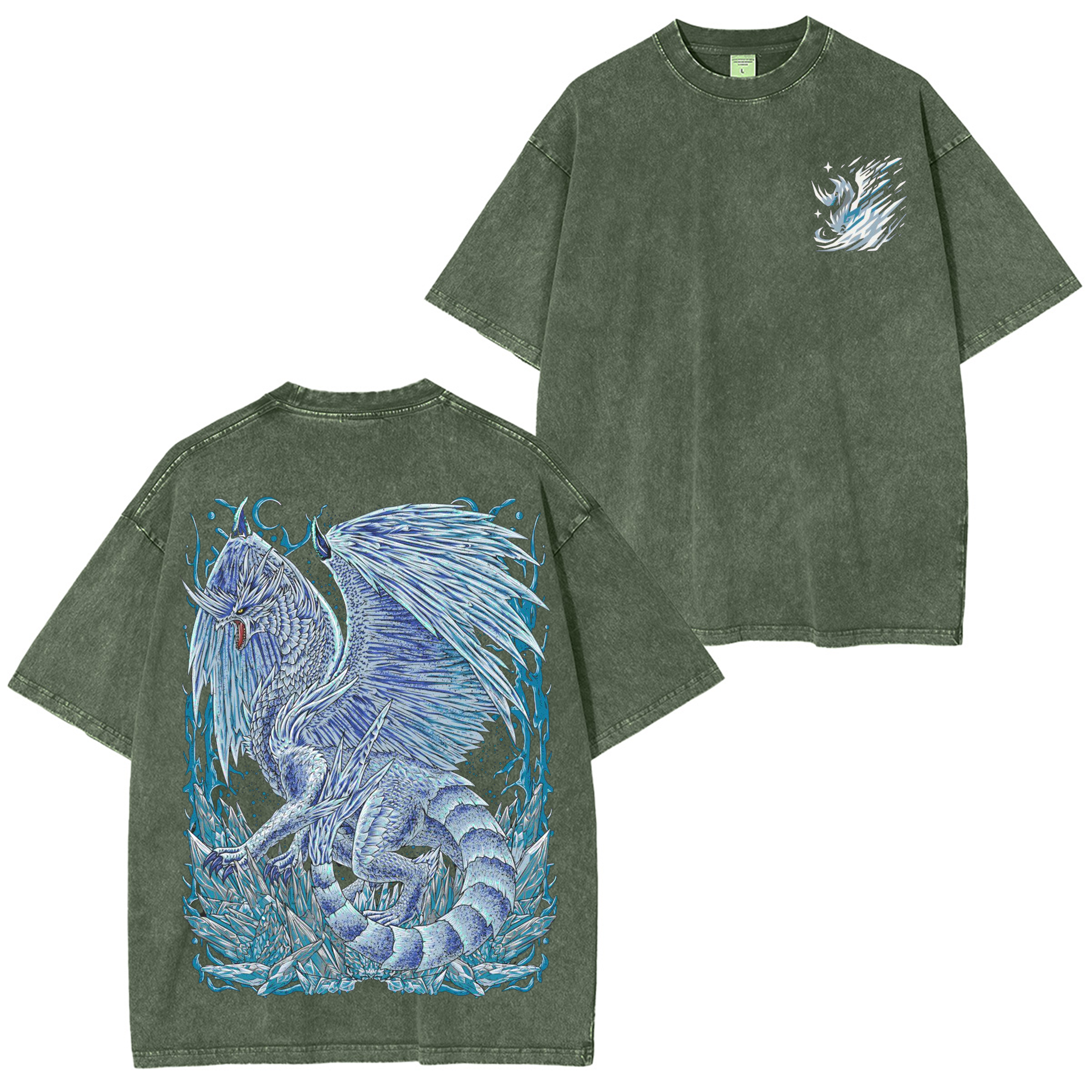 Velkhana the Iceborne Dragon Unisex Washed T-Shirt