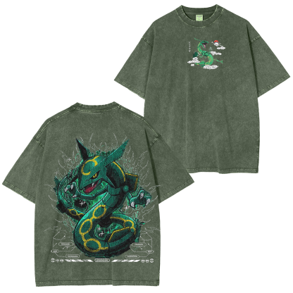Rayquaza Pokemon Washed T-shirt/Crewneck/Hoodie