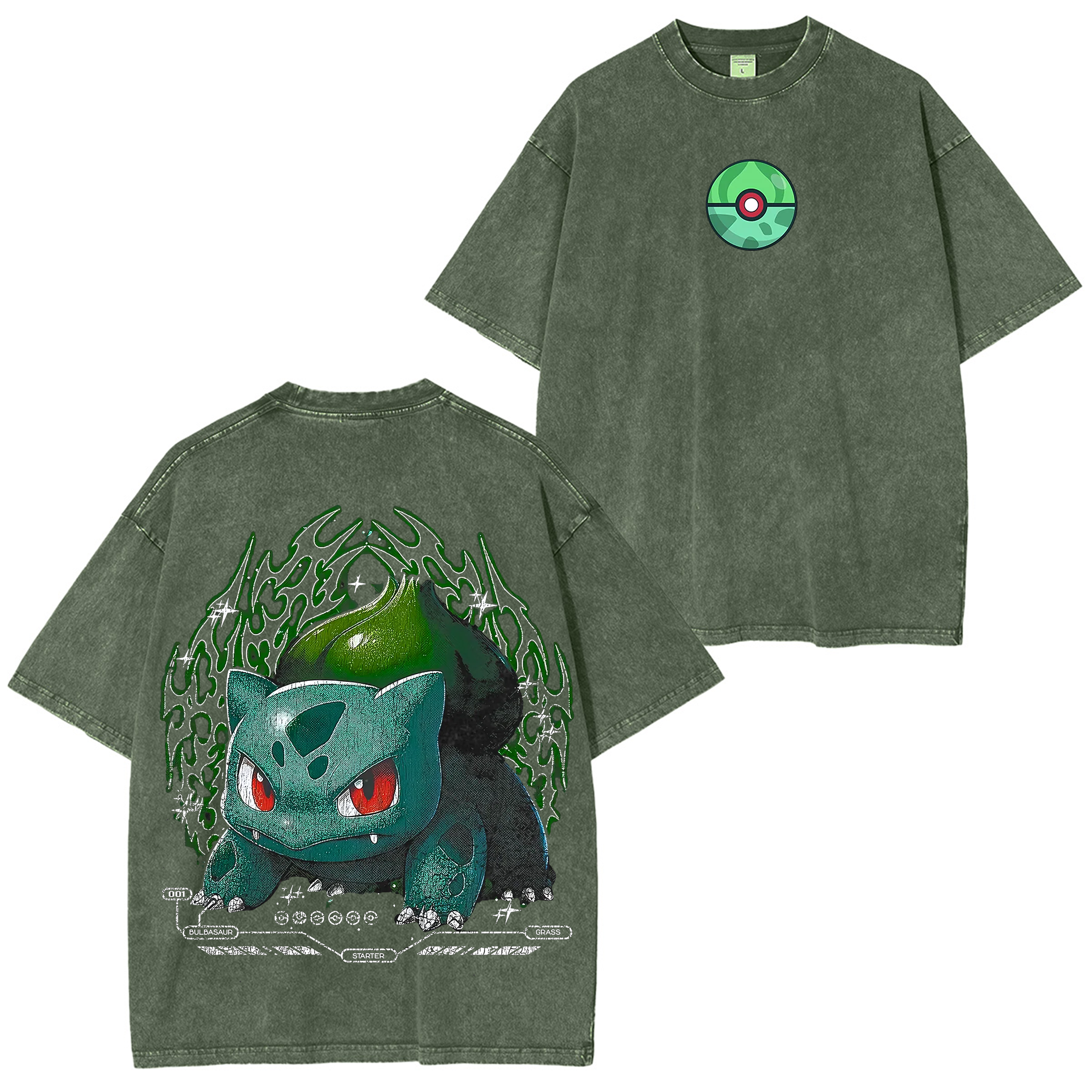 Bulbasaur Pokemon Washed T-shirt/Crewneck/Hoodie