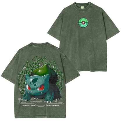 Bulbasaur Pokemon Washed T-shirt/Crewneck/Hoodie