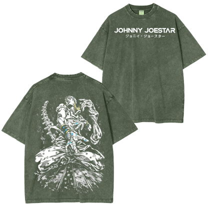 Johnny Joestar,JoJos Bizarre Anime Retro Unisex Washed T-Shirt