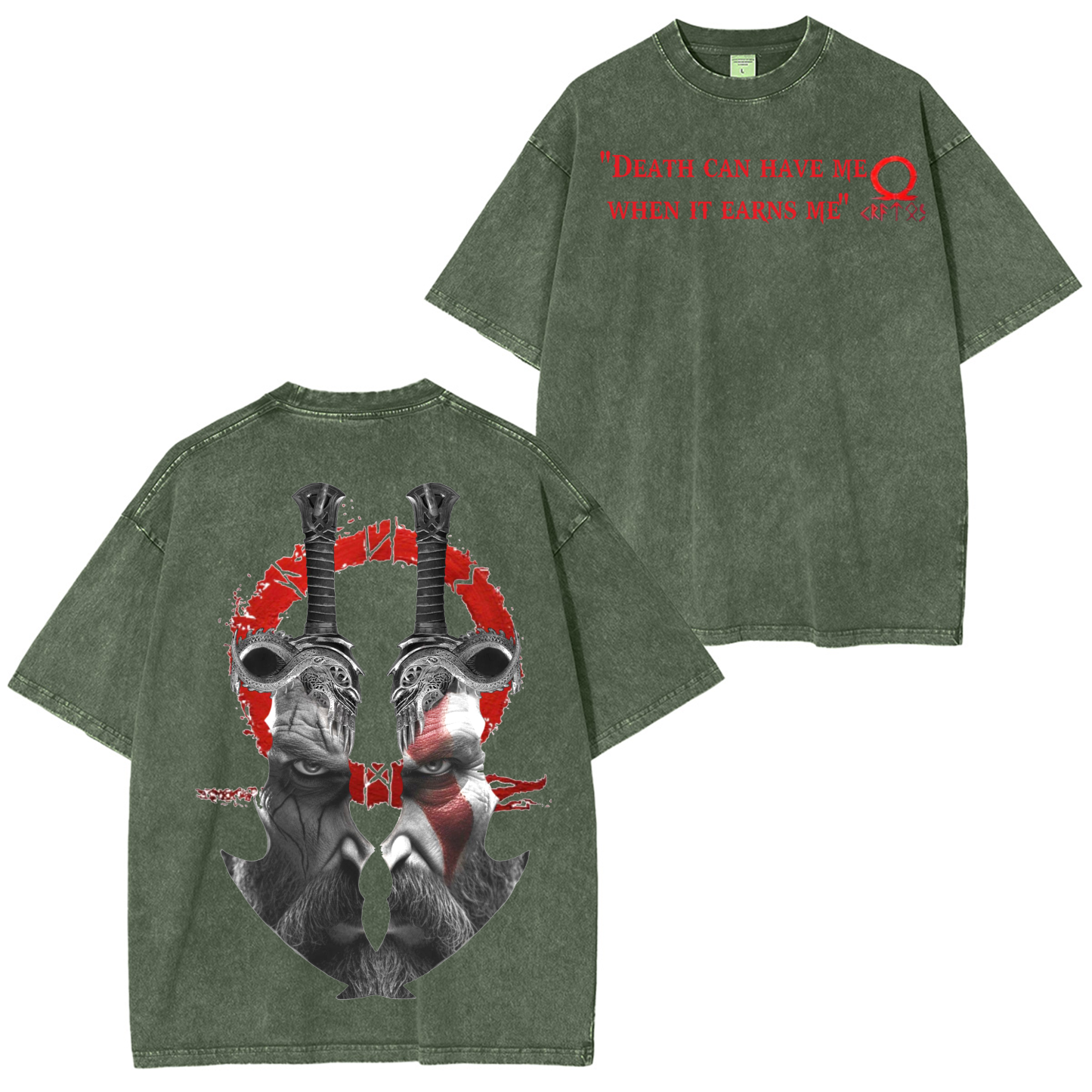 God of War Kratos Game Unisex Washed T-Shirt