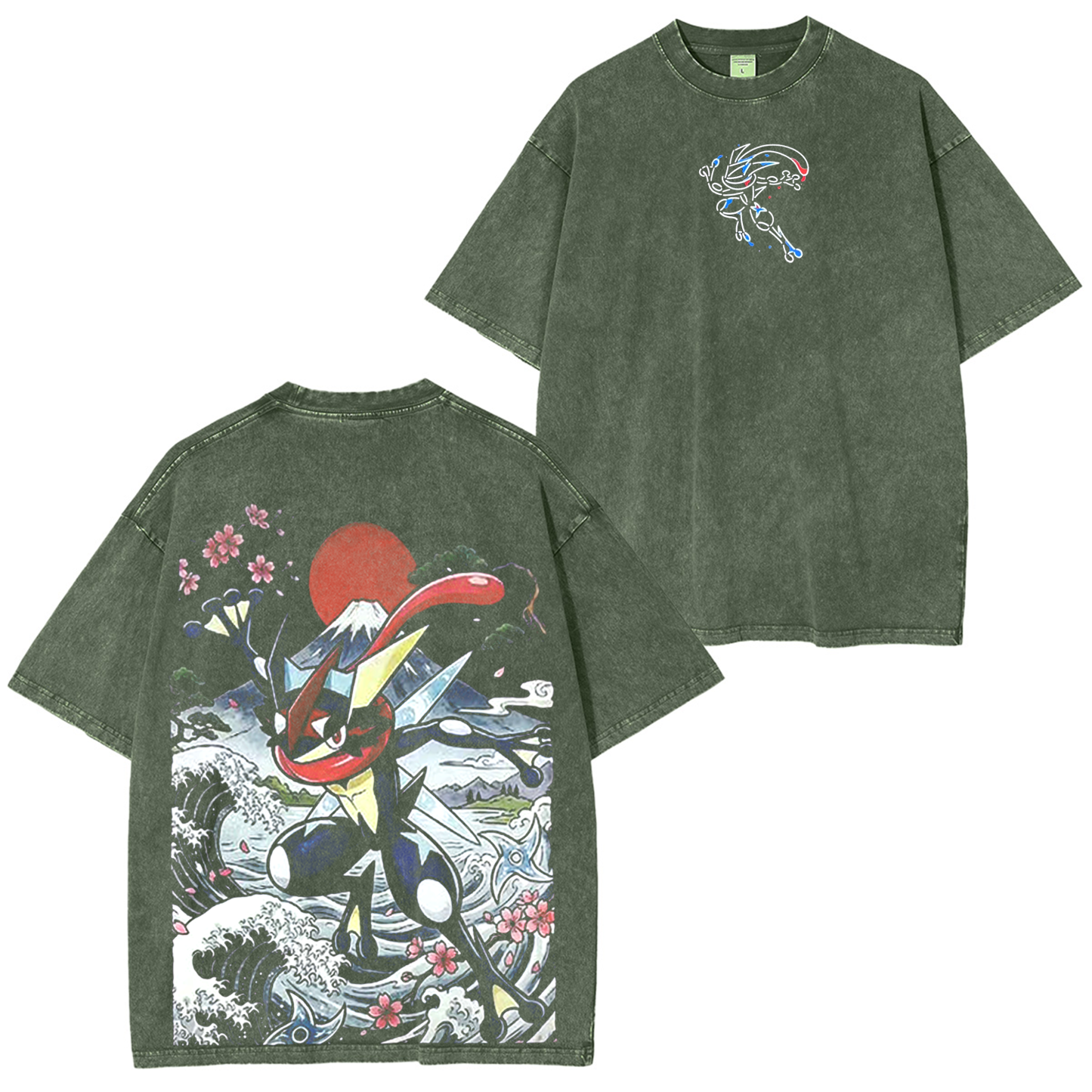 Greninja,Pokemon Anime Unisex Washed T-Shirt