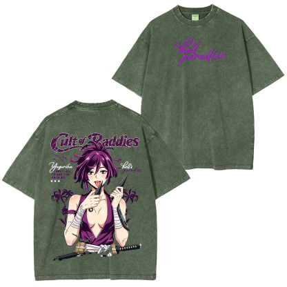 Yuzuriha  Jigokuraku Anime Unisex Washed T-Shirt