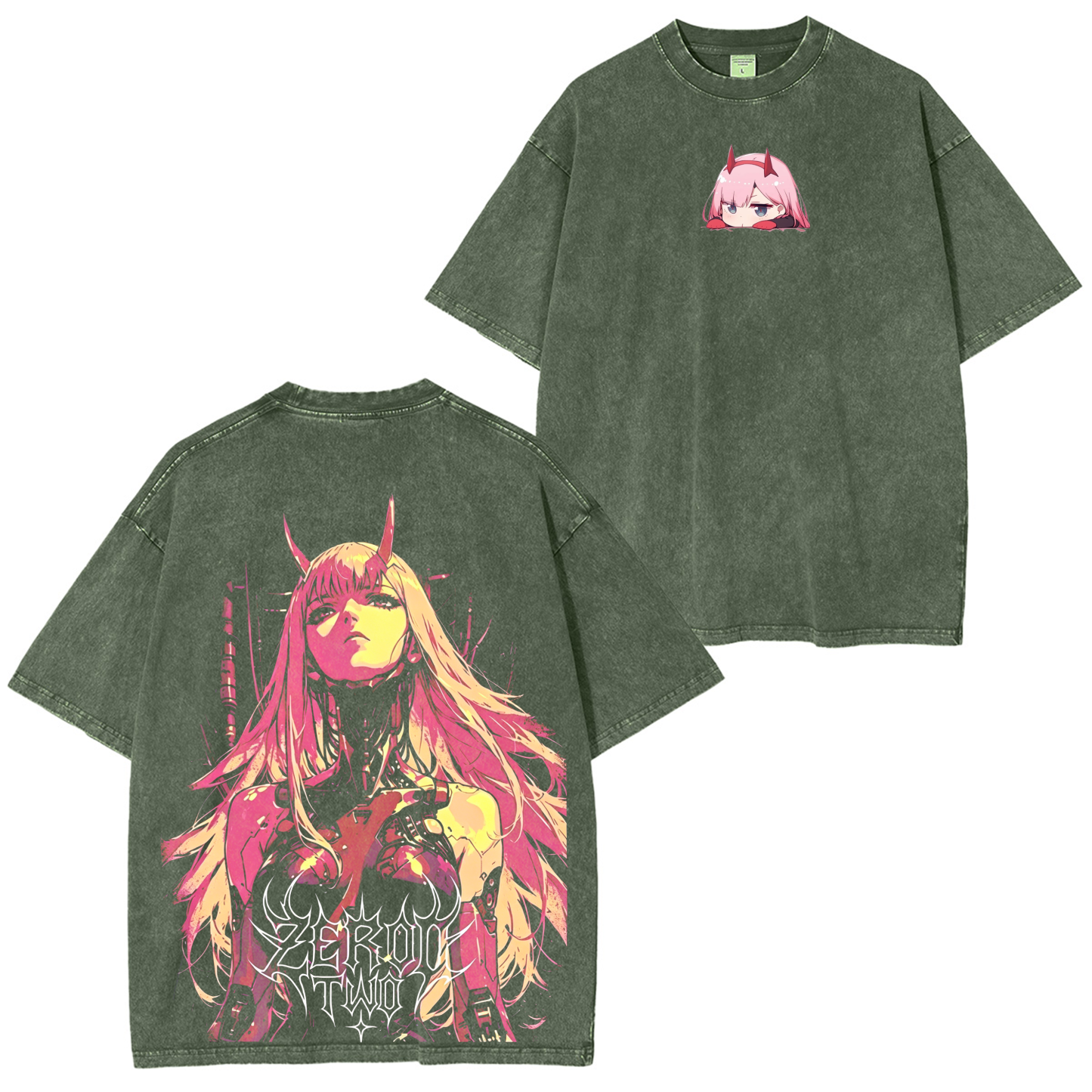 Zero Two,Darling in the Franxx  Anime Unisex Washed T-Shirt