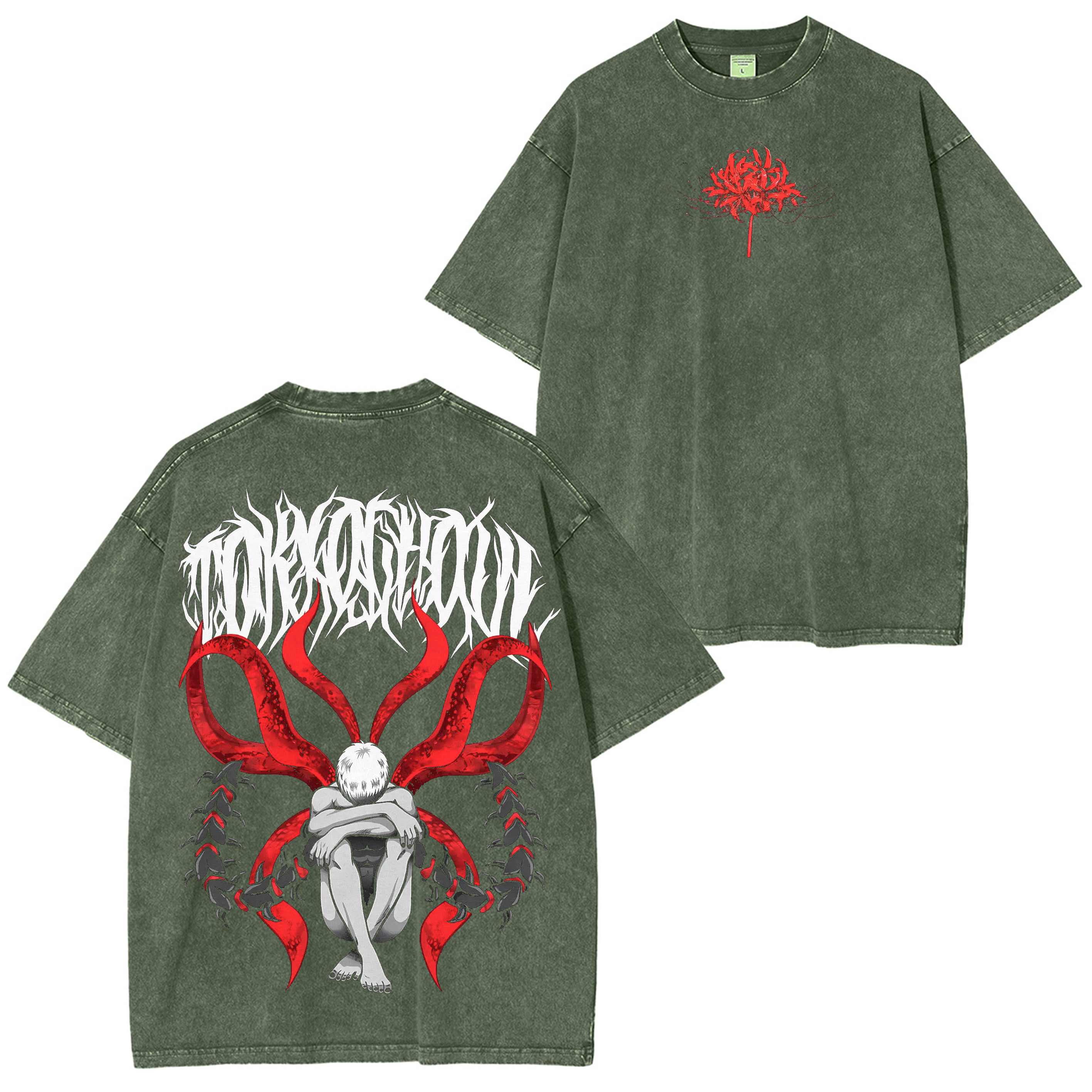 Tokyo Ghoul Anime Unisex Washed T-Shirt