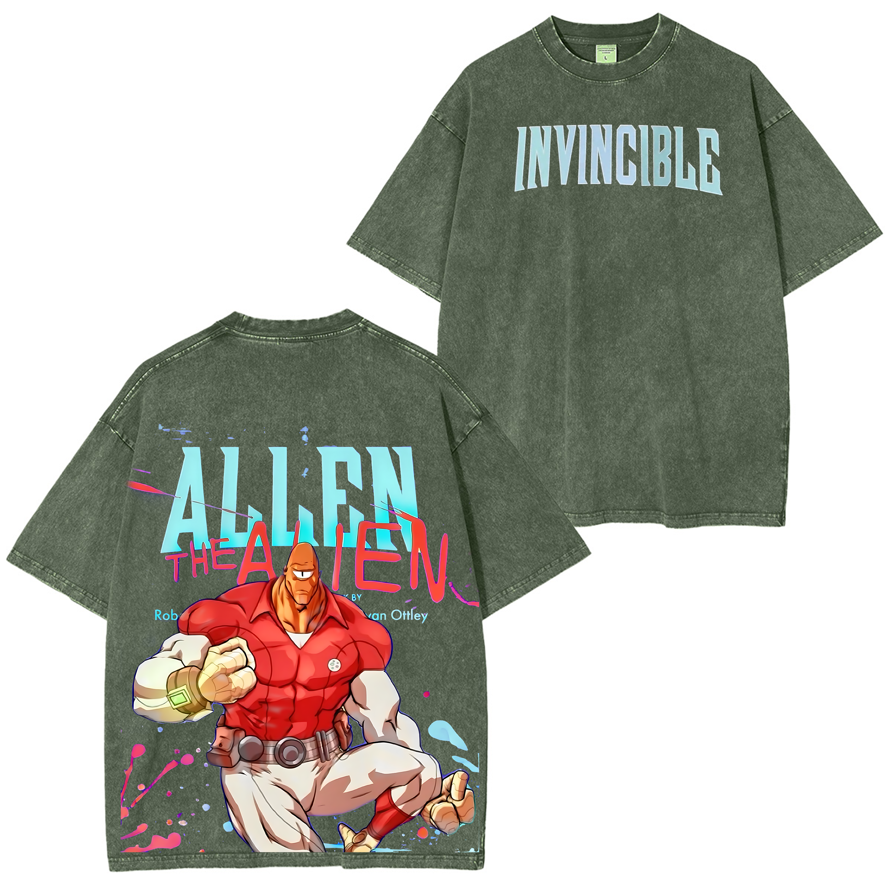 Allen the Alien-Invincible Series Unisex Washed T-Shirt