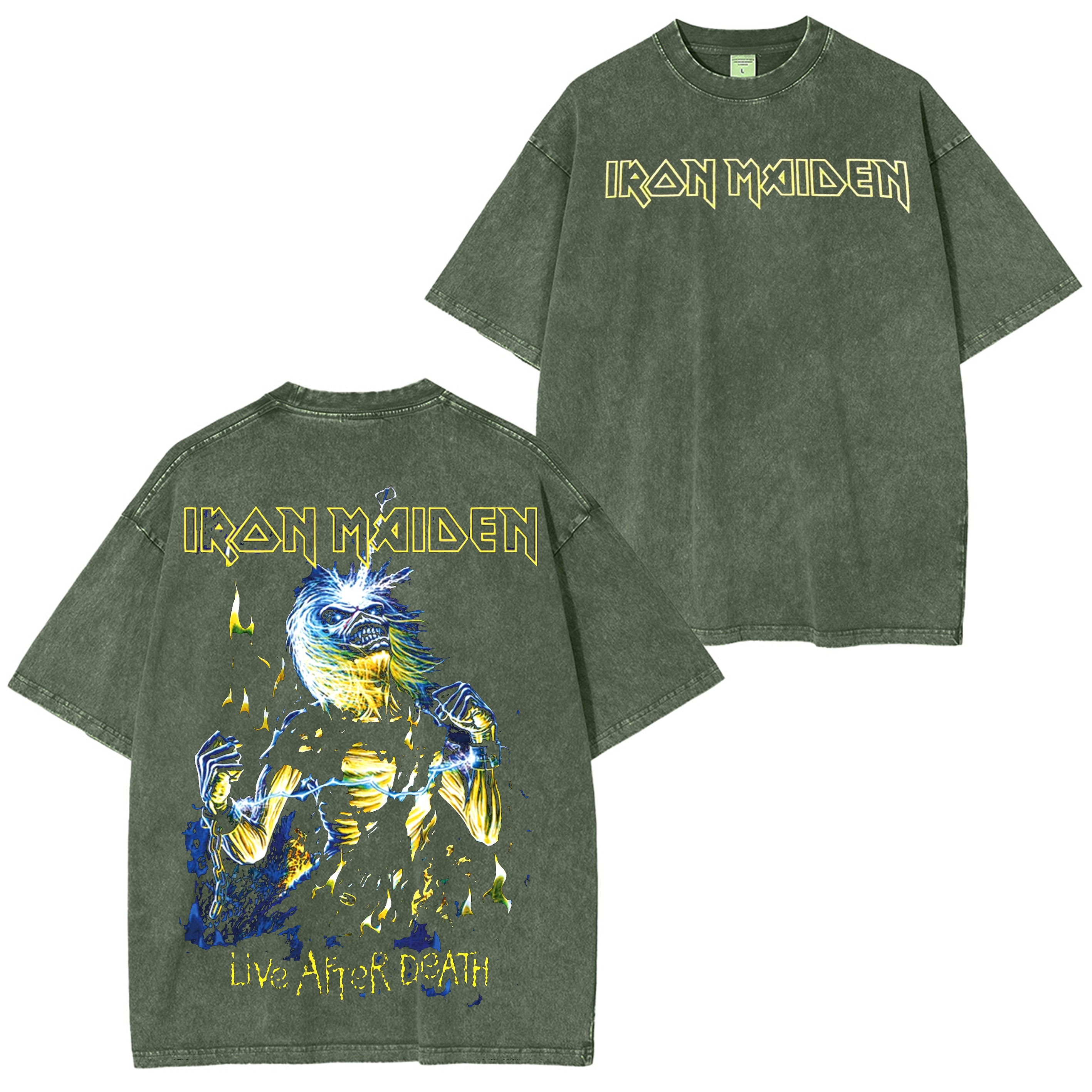 Iron Maiden LIVE After Death Unisex Washed T-Shirt