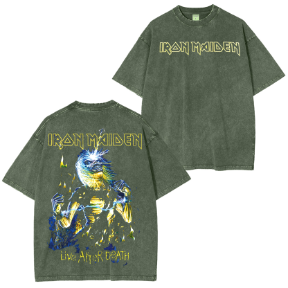 Iron Maiden LIVE After Death Unisex Washed T-Shirt