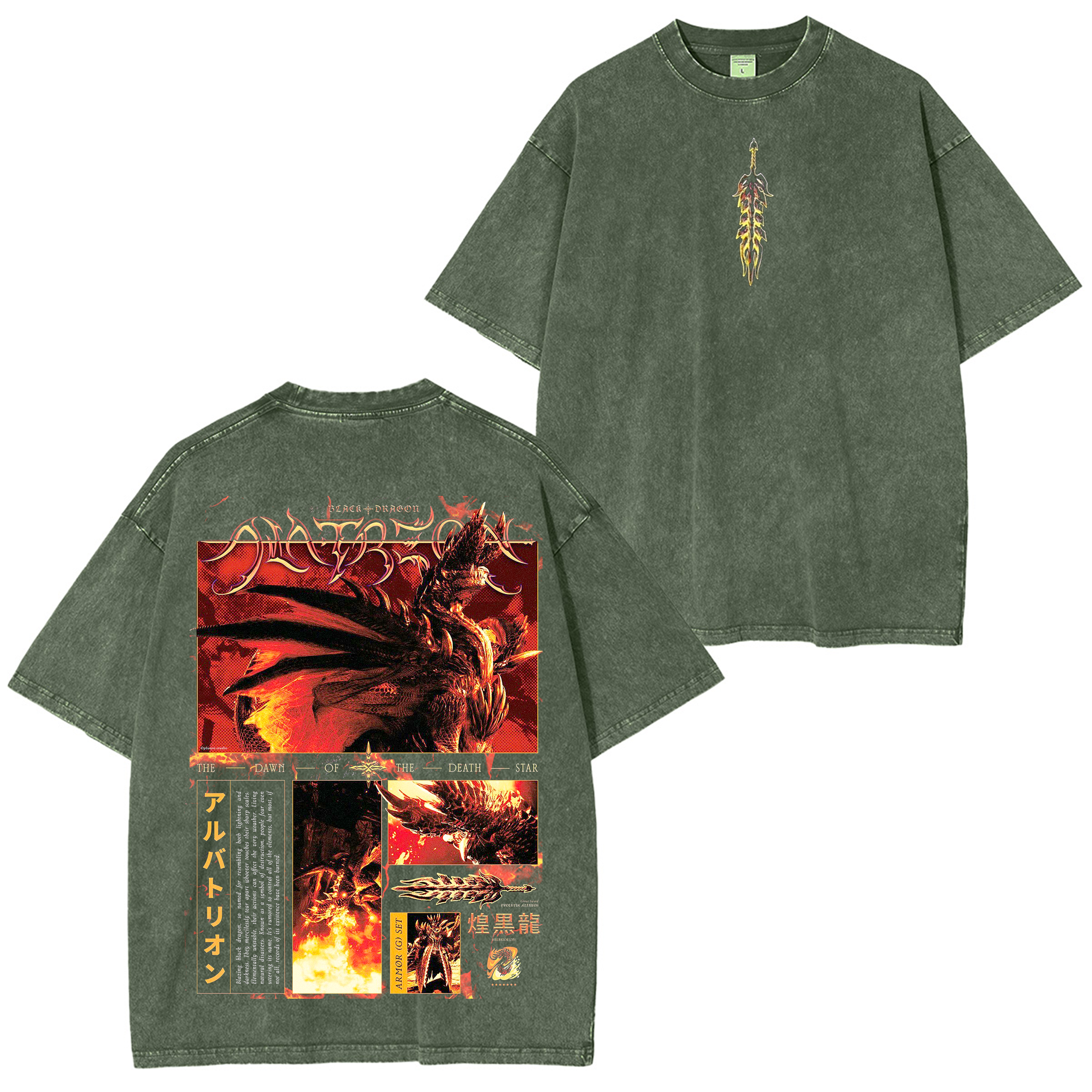 Alatreon,Monster Hunter Unisex Washed T-Shirt
