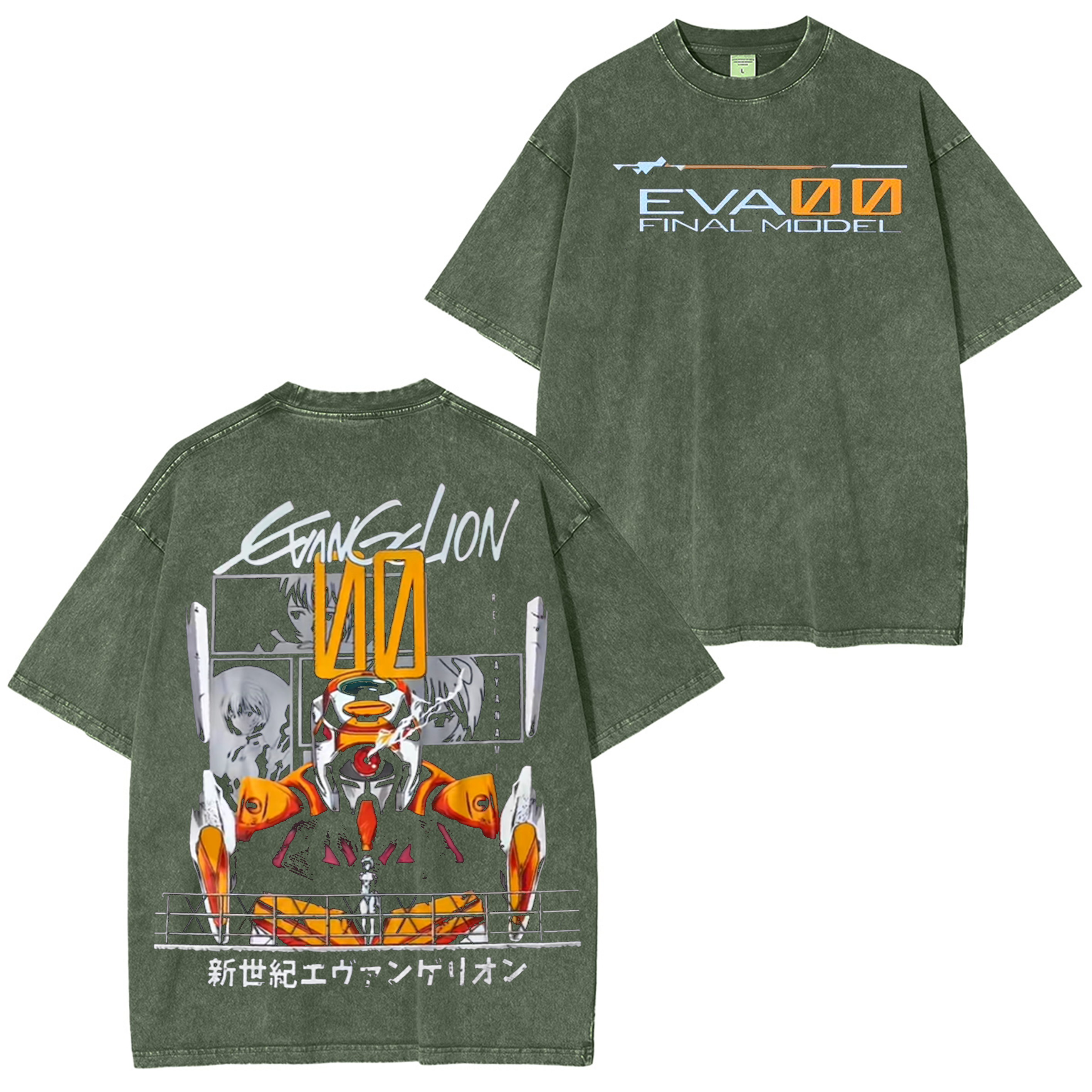 Rei Ayanami Eva-00,Neon Genesis Evangelion Anime Unisex Washed T-Shirt