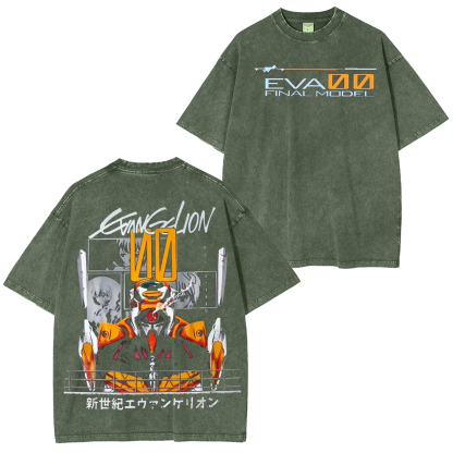 Rei Ayanami Eva-00,Neon Genesis Evangelion Anime Unisex Washed T-Shirt