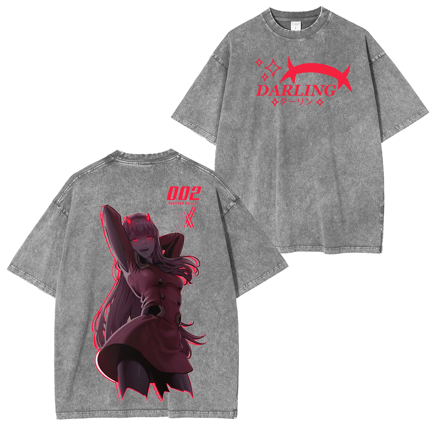 Darling in the franxx Zero Two anime Unisex Washed T-Shirt