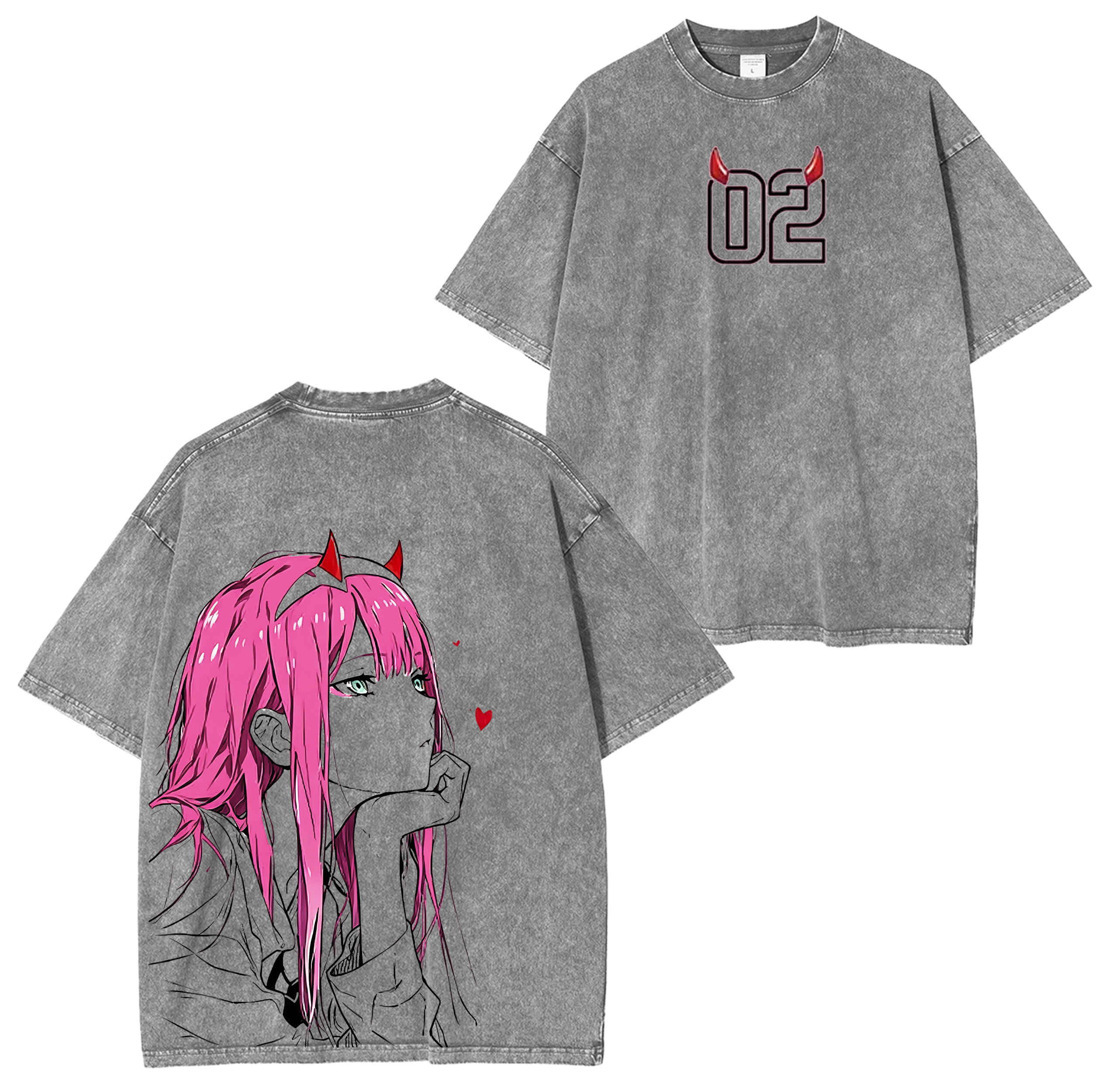 Darling in the franxx Zero Two anime Unisex Washed T-Shirt