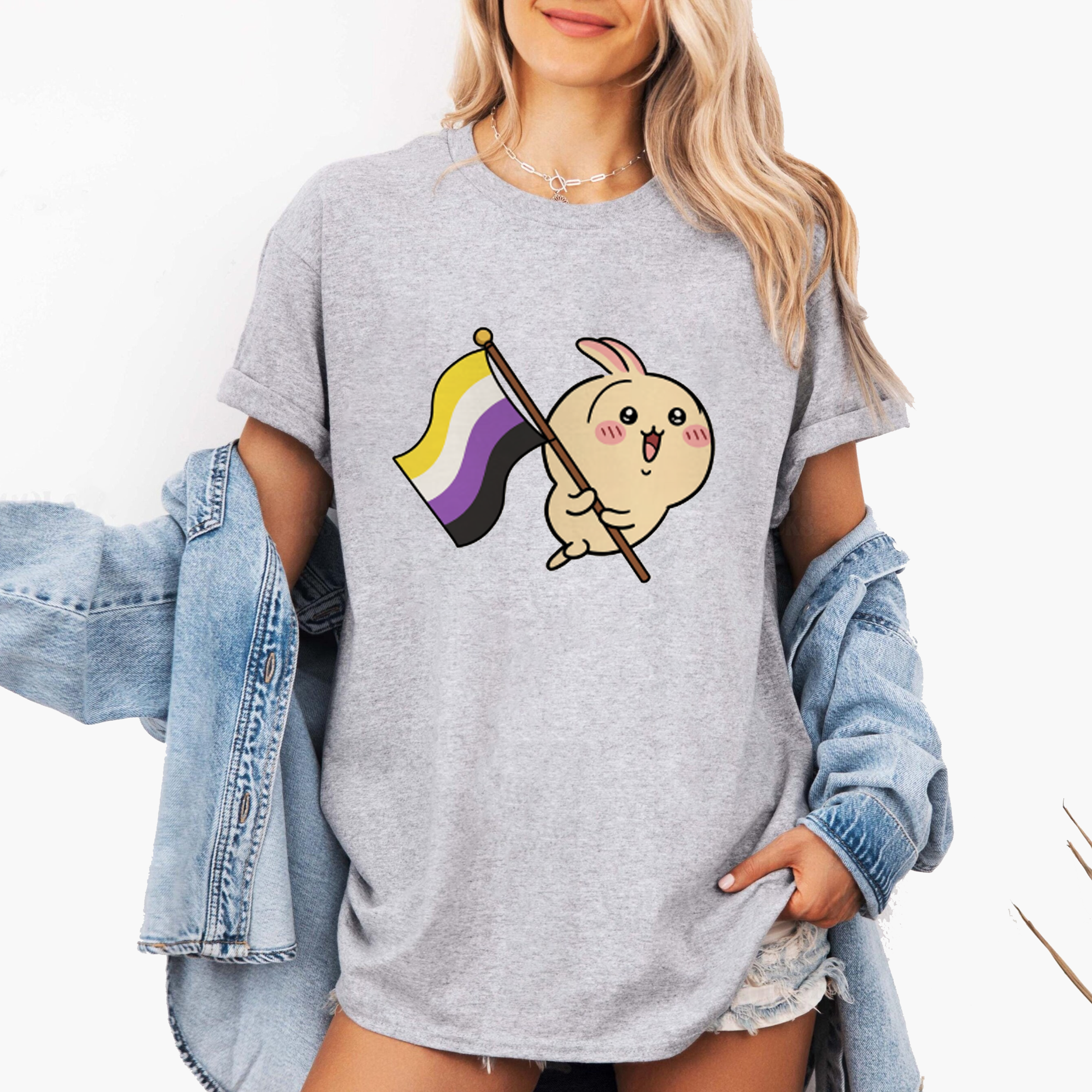 Cute Chiikawa Pride Flags AnimeOversize Unisex Shirts/Crewneck/Hoodie